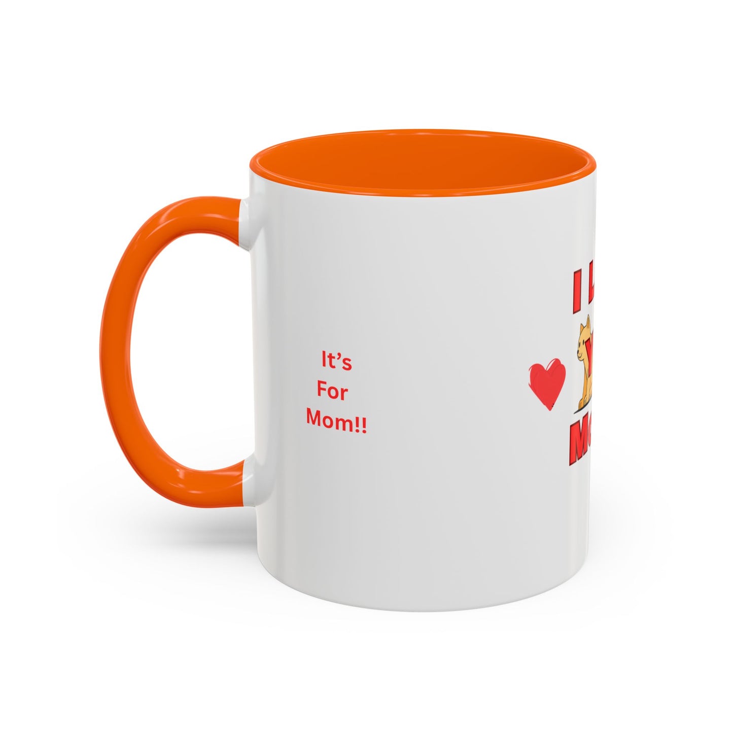 Mom Love Accent Coffee Mug – Perfect for Mother's Day, Birthdays, Cat Lovers, Cute Gift for Mom, Fun Kitchenware