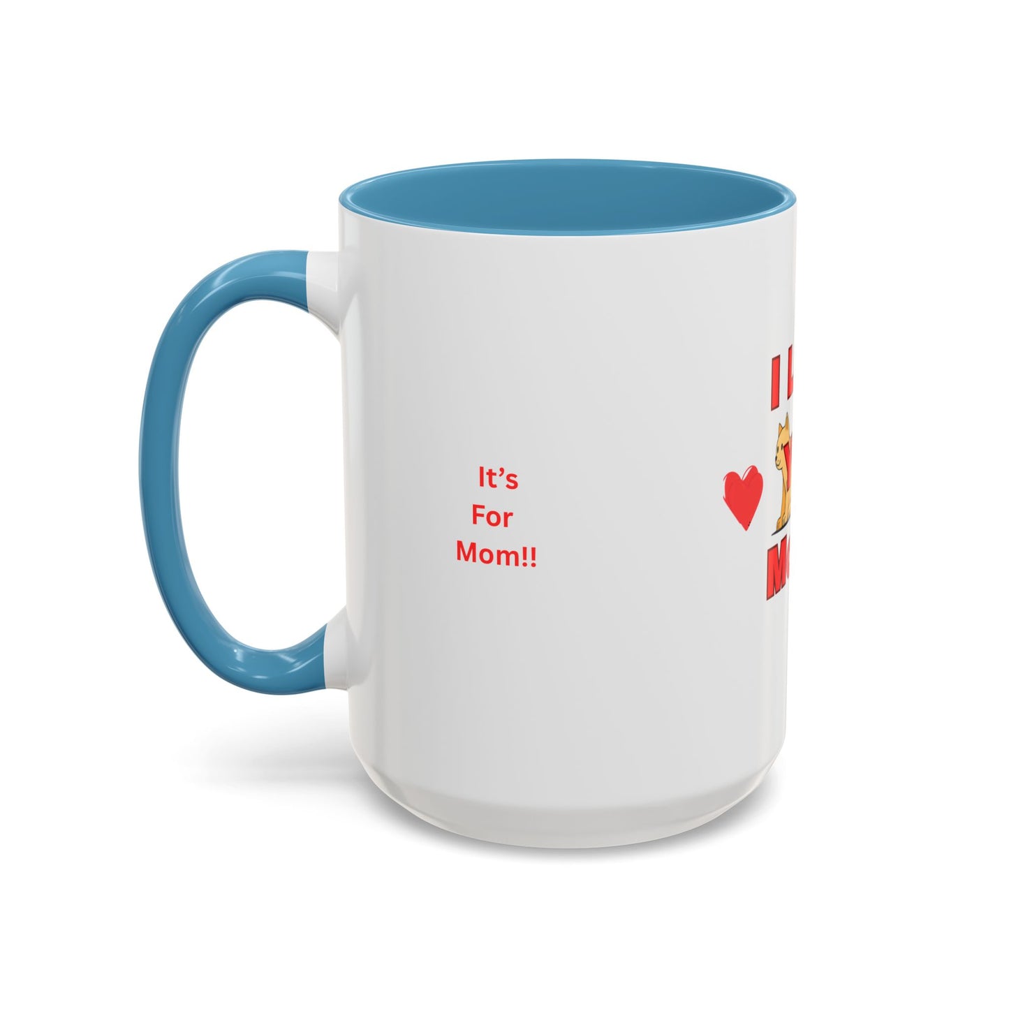Mom Love Accent Coffee Mug – Perfect for Mother's Day, Birthdays, Cat Lovers, Cute Gift for Mom, Fun Kitchenware