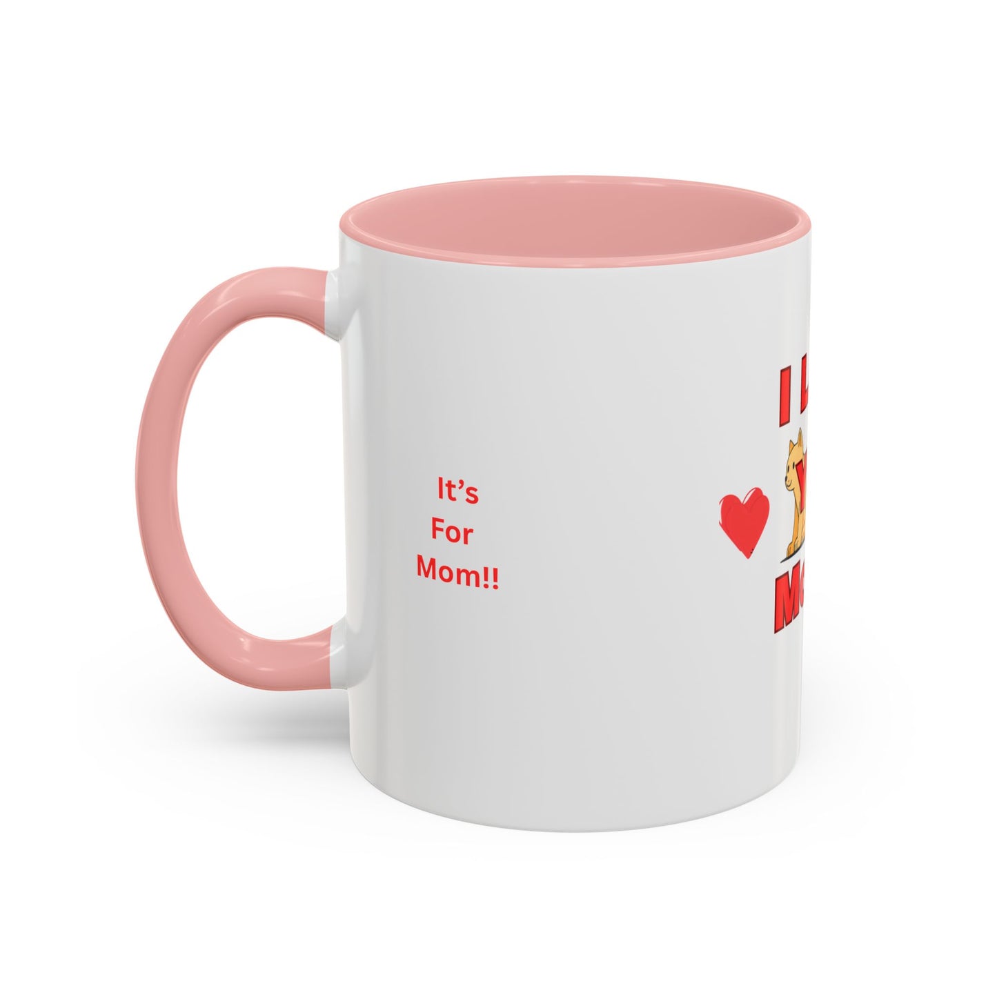 Mom Love Accent Coffee Mug – Perfect for Mother's Day, Birthdays, Cat Lovers, Cute Gift for Mom, Fun Kitchenware