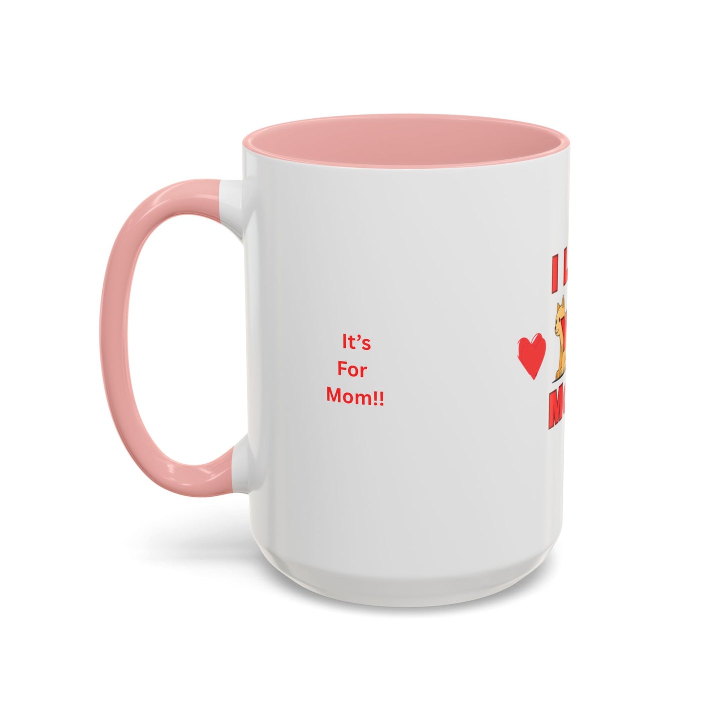 Mom Love Accent Coffee Mug – Perfect for Mother's Day, Birthdays, Cat Lovers, Cute Gift for Mom, Fun Kitchenware