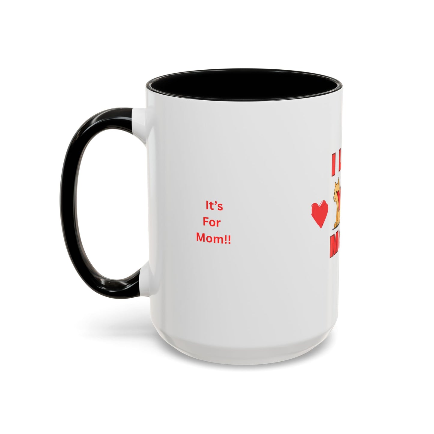 Mom Love Accent Coffee Mug – Perfect for Mother's Day, Birthdays, Cat Lovers, Cute Gift for Mom, Fun Kitchenware