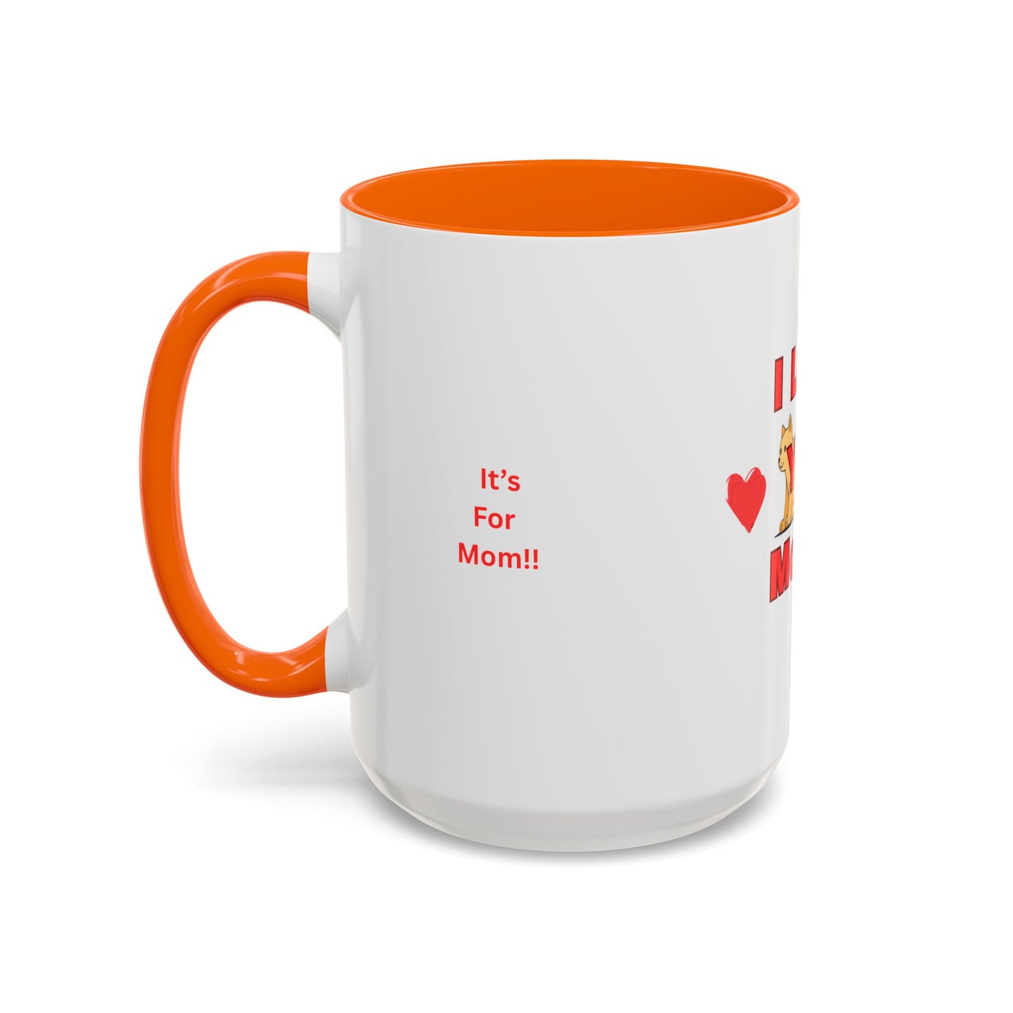 Mom Love Accent Coffee Mug – Perfect for Mother's Day, Birthdays, Cat Lovers, Cute Gift for Mom, Fun Kitchenware