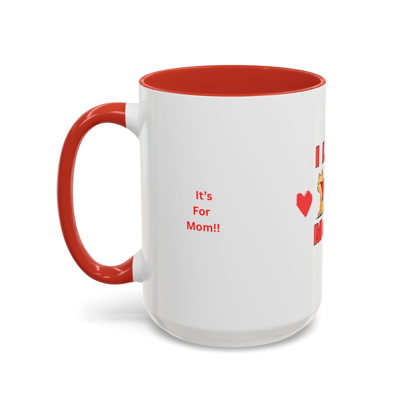 Mom Love Accent Coffee Mug – Perfect for Mother's Day, Birthdays, Cat Lovers, Cute Gift for Mom, Fun Kitchenware