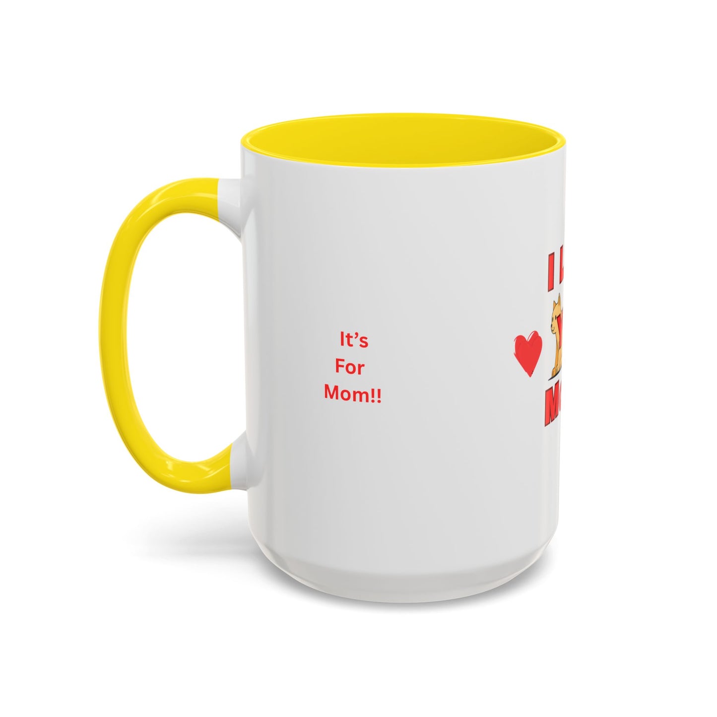 Mom Love Accent Coffee Mug – Perfect for Mother's Day, Birthdays, Cat Lovers, Cute Gift for Mom, Fun Kitchenware