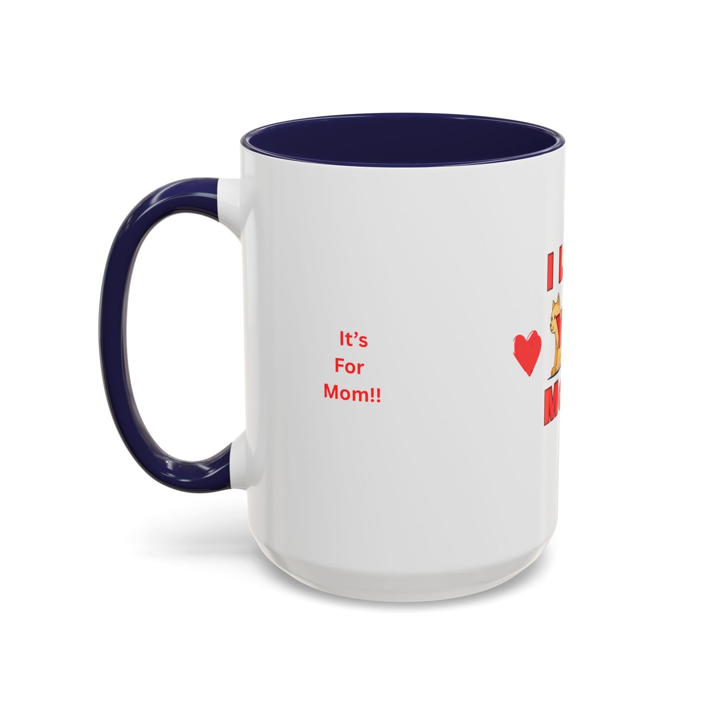 Mom Love Accent Coffee Mug – Perfect for Mother's Day, Birthdays, Cat Lovers, Cute Gift for Mom, Fun Kitchenware