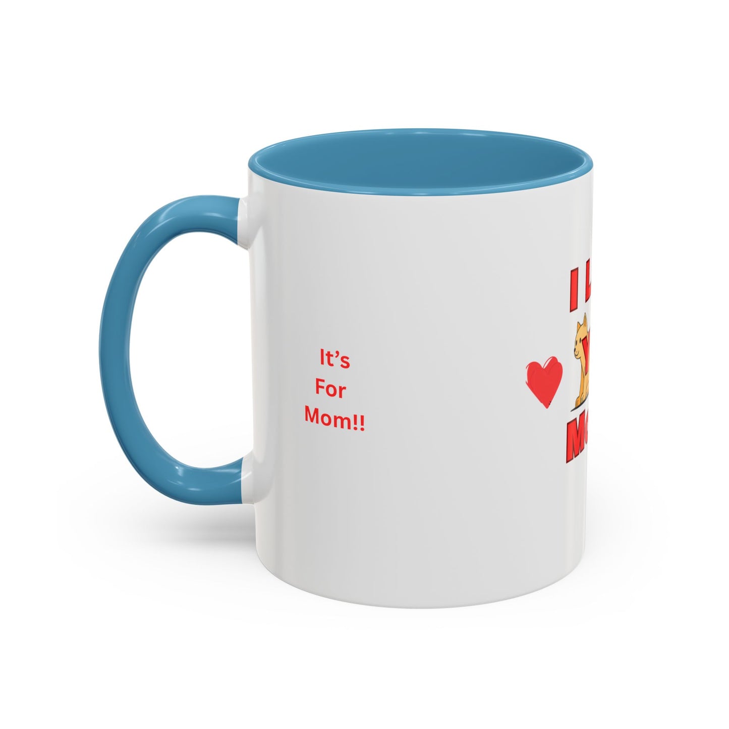 Mom Love Accent Coffee Mug – Perfect for Mother's Day, Birthdays, Cat Lovers, Cute Gift for Mom, Fun Kitchenware