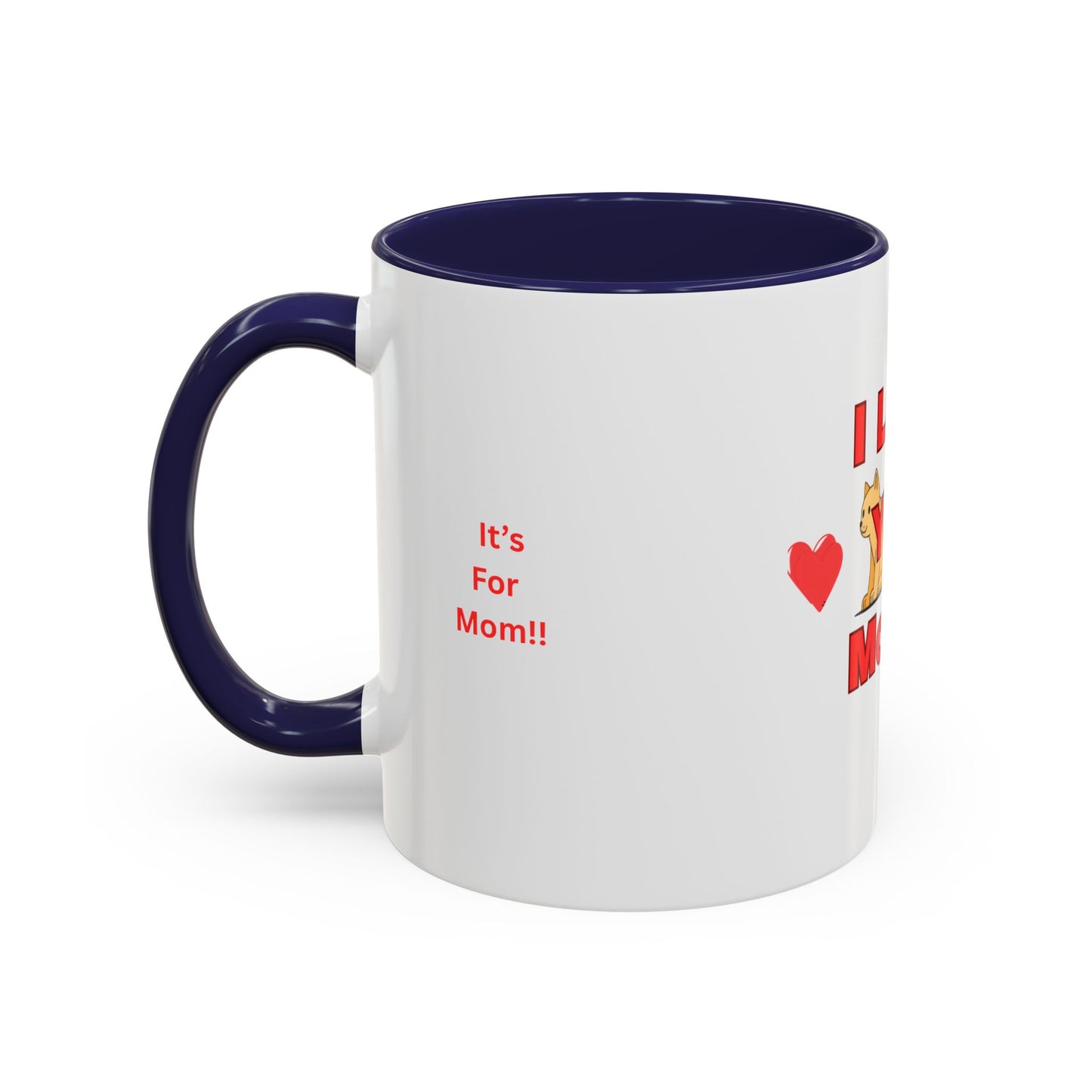 Mom Love Accent Coffee Mug – Perfect for Mother's Day, Birthdays, Cat Lovers, Cute Gift for Mom, Fun Kitchenware